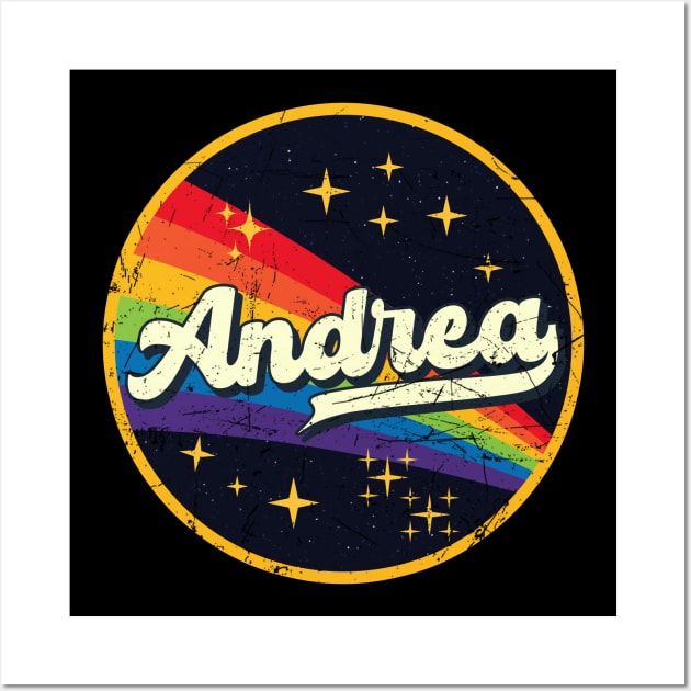 Andrea // Rainbow In Space Vintage Grunge-Style Wall Art by LMW Art